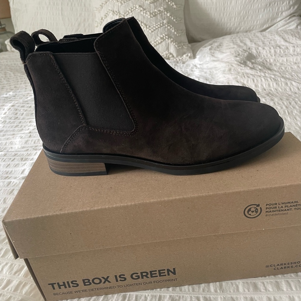 Clarks Chelsea suede ankle boots